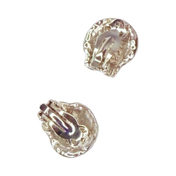 Vintage Mimi Di Niscemi Silver Seashell Earrings Clip-on Electroplated Nautical - Picture 10 of 13